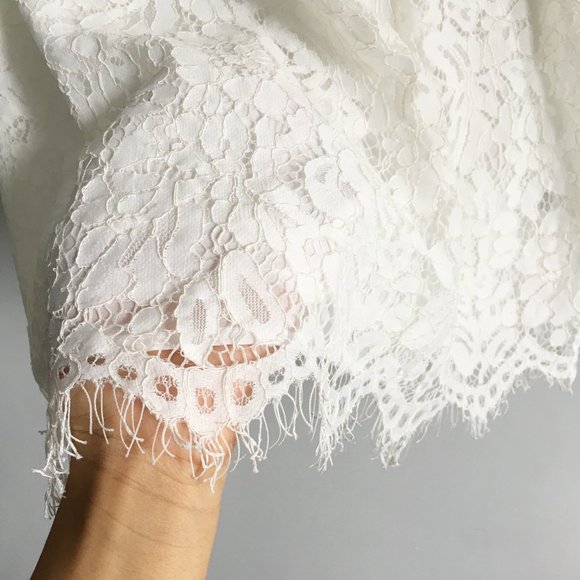 Lulu's Ethereal View Ivory Lace Off Shoulder Top - Picture 4 of 8